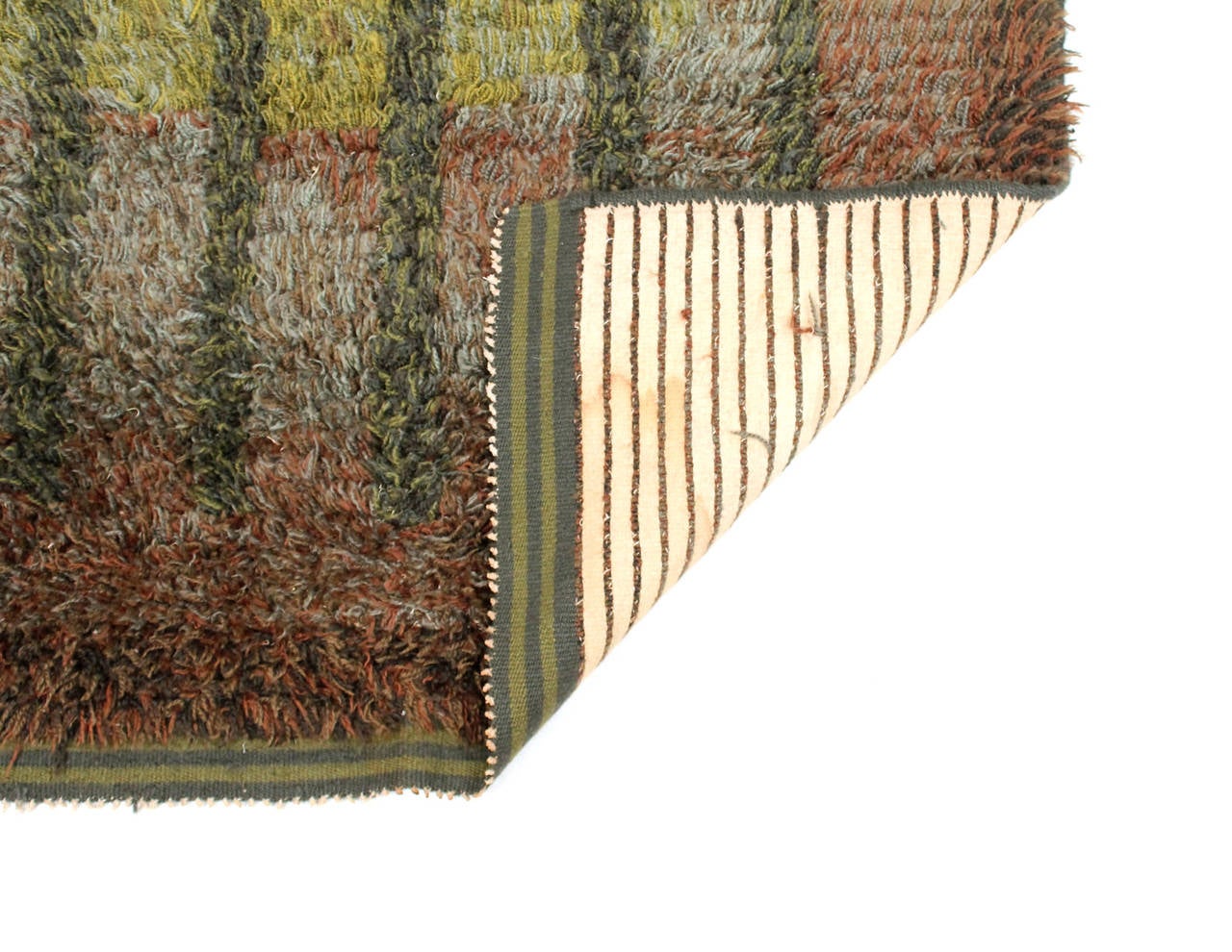 Graphic Finnish Rya Rug at 1stDibs