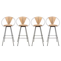 Iron and Caned Barstools