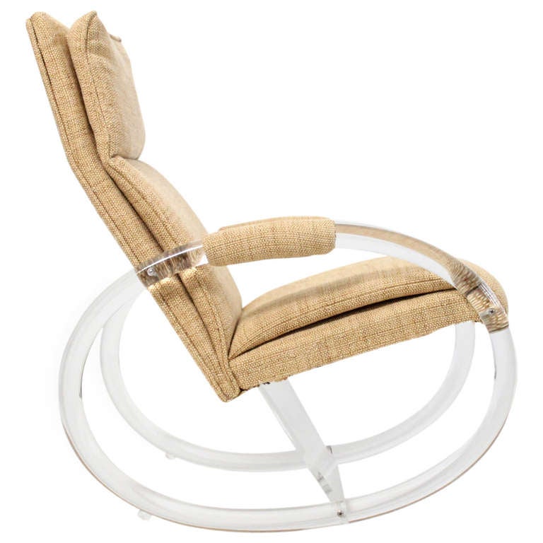 Charles HollisJones Lucite Rocking Chair at 1stDibs