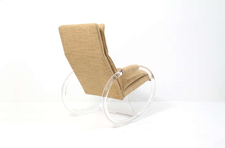 Mid-Century Modern Charles Hollis-Jones Lucite Rocking Chair