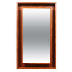 Danish Teak Backlit Wall Mirror by Pedersen & Hansen