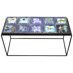 Italian Modernist Tile Table by Bruno Capacci.