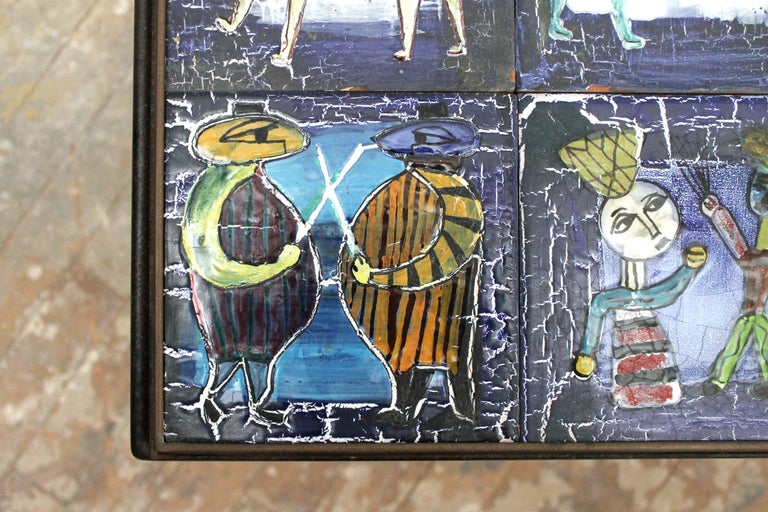 Mid-20th Century Italian Modernist Tile Table by Bruno Capacci.
