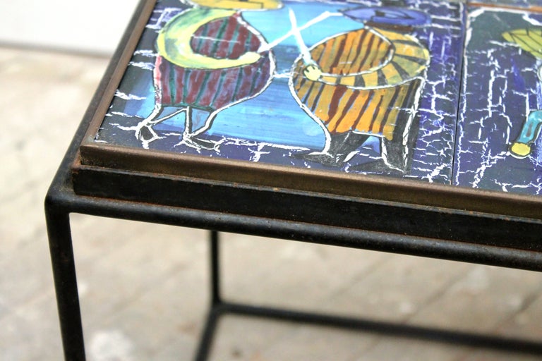 Italian Modernist Tile Table by Bruno Capacci. 1
