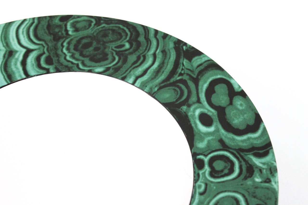 Set of Italian Ceramic Malachite Dinner Plates in the Style of Fornasetti 3