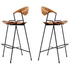 Pair of Sculptural Arthur Umanoff Barstools