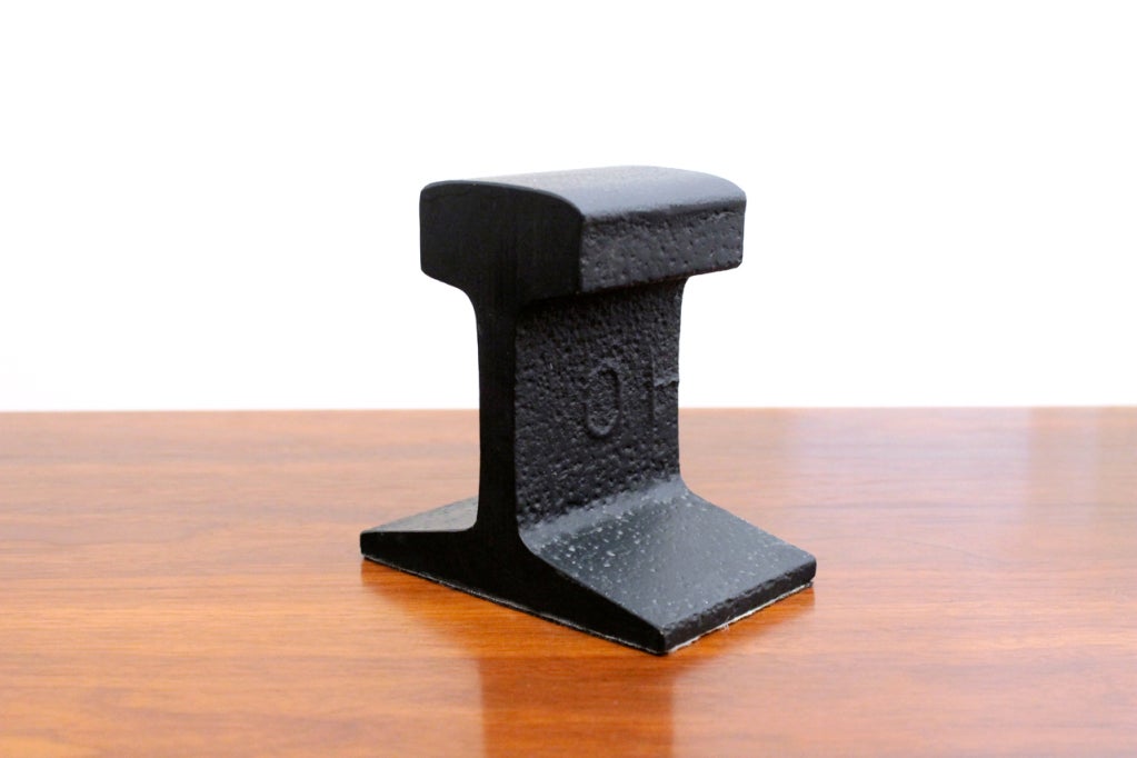 Mid-20th Century Pair of Railroad Rail Bookends