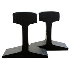 Pair of Railroad Rail Bookends