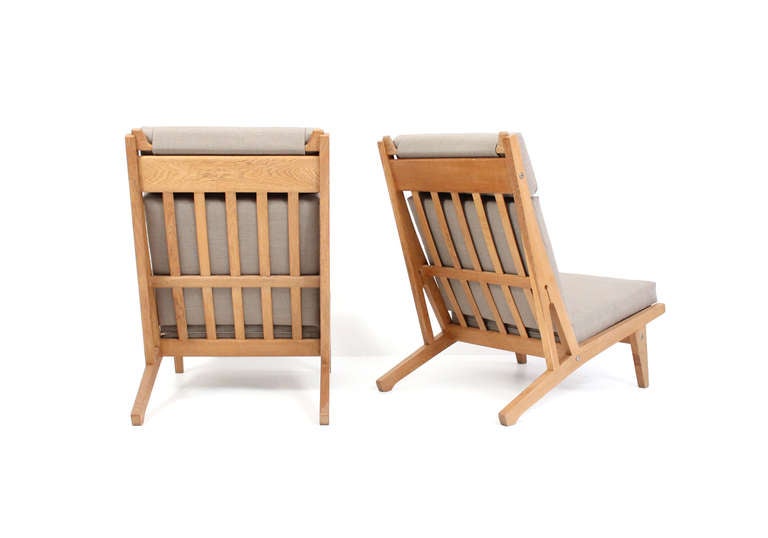 Danish Pair of Lounge Chairs by Hans Wegner for Getama