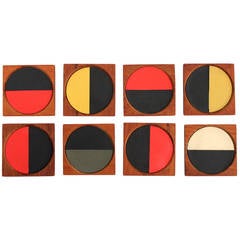 Graphic Danish Teak Coaster Set by Laurids Lonborg