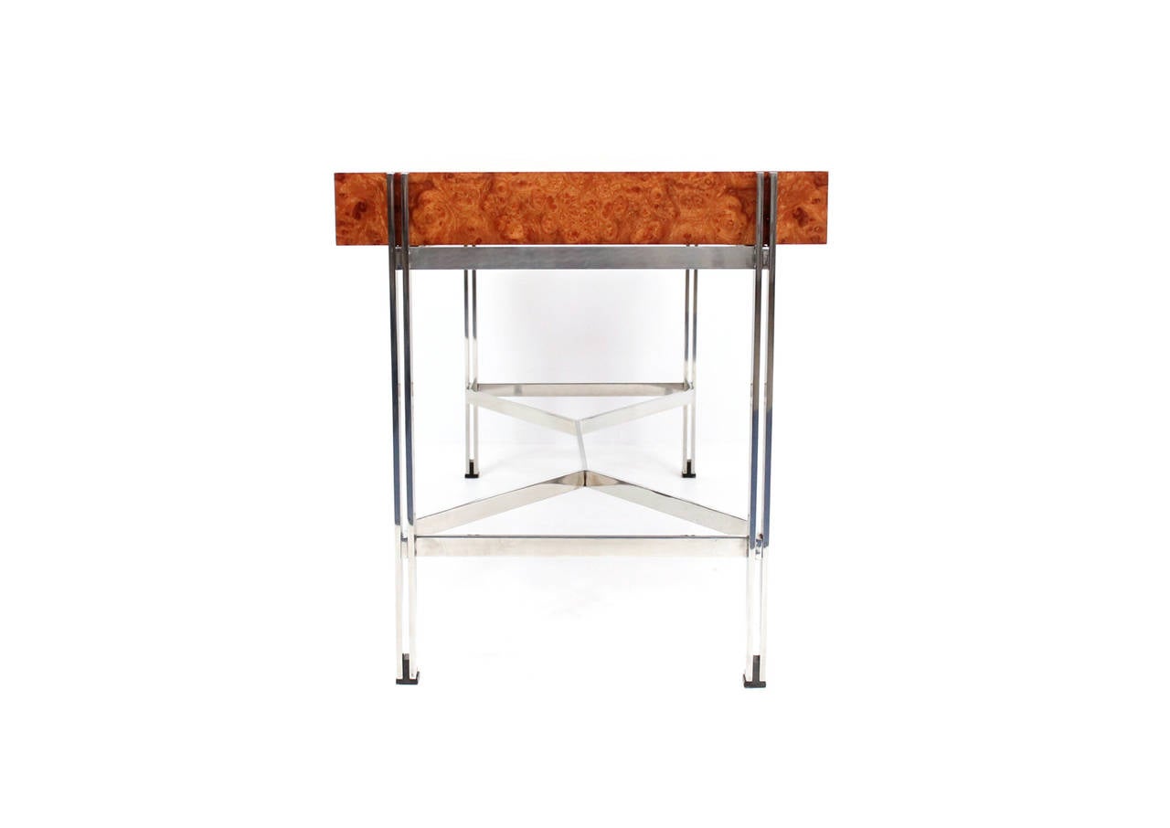 Italian Pace Collection Burl Writing Desk by Leon Rosen
