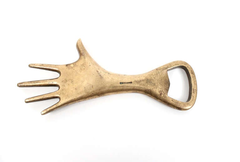 Hand Shaped Bottle Opener by Carl Aubock In Excellent Condition In Waltham, MA