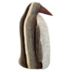 Vintage Modernist Stuffed Wool Penguin