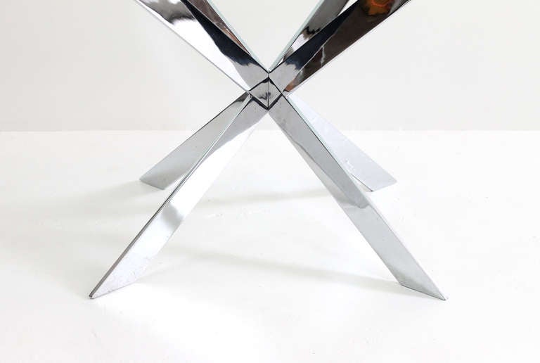 Late 20th Century Chrome Pedestal Dining Table by Pace Collection