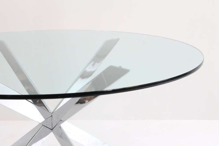 Chrome Pedestal Dining Table by Pace Collection 1