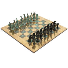 Giacometti Inspired Bronze Chess Set