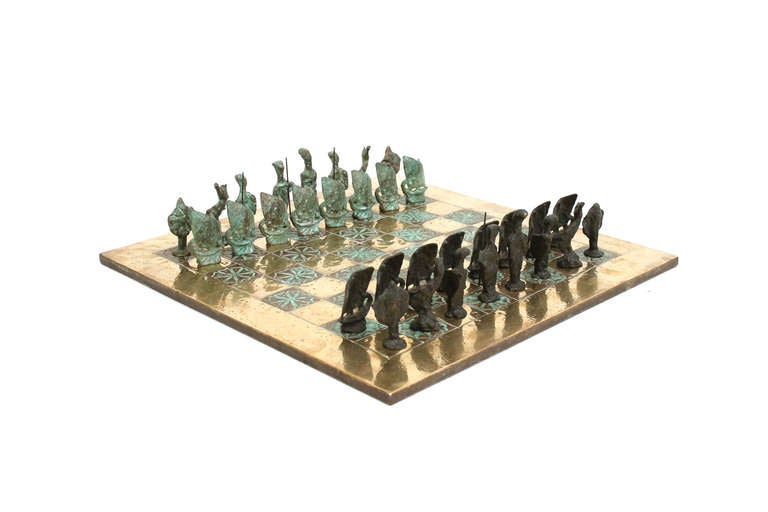 Giacometti Inspired Bronze Chess Set