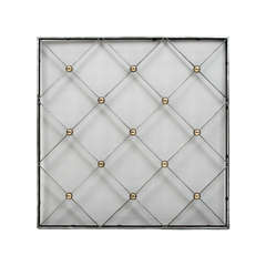 Style of Jean Royere Chrome and Brass Fire Screen