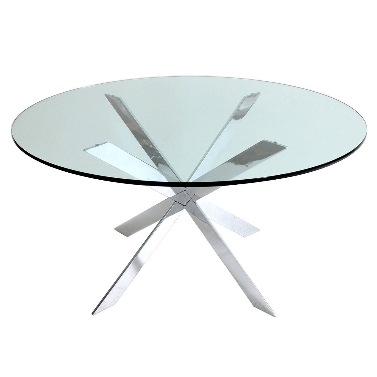 Chrome Pedestal Dining Table by Pace Collection
