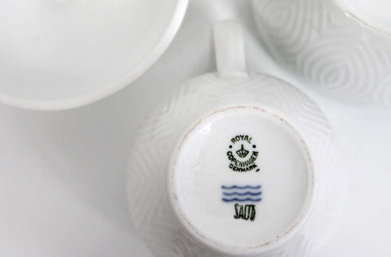 Axel Salto Royal Copenhagen Porcelain Creamer and Sugar 4