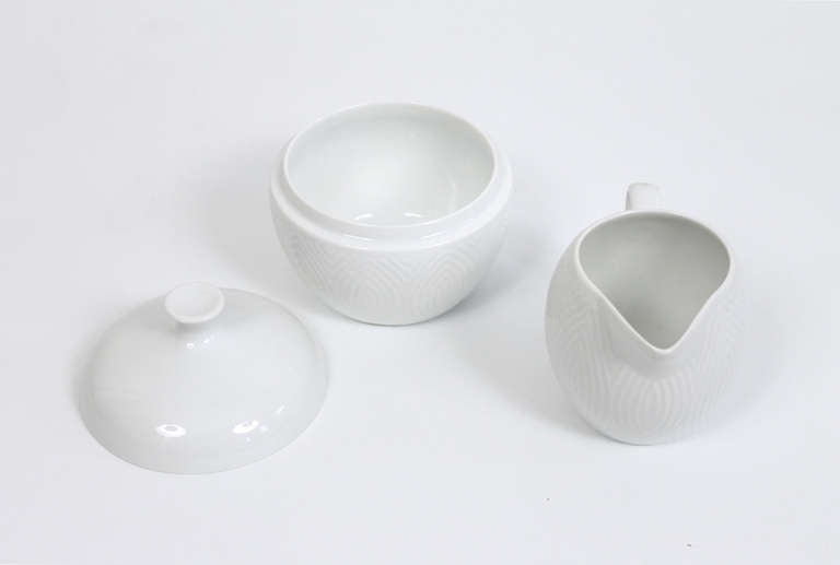 Danish Axel Salto Royal Copenhagen Porcelain Creamer and Sugar