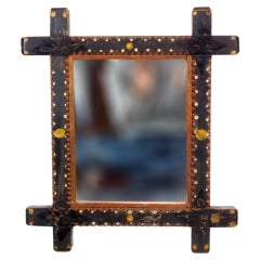 Folk Art Polychrome Painted Mirror