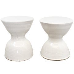 Pair of Ceramic Stools or End Tables