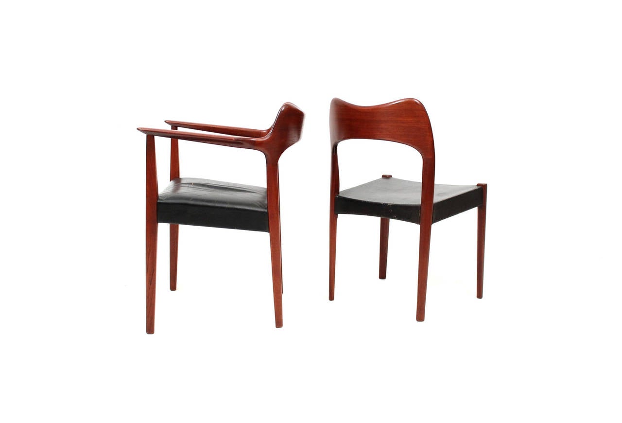 Scandinavian Modern Arne Hovmand Olsen for Mogens Kold Teak Dining Chairs