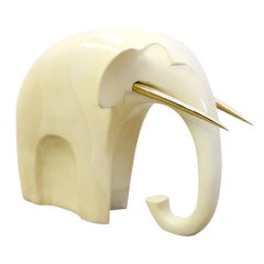 Vintage Modernist Elephant Sculpture