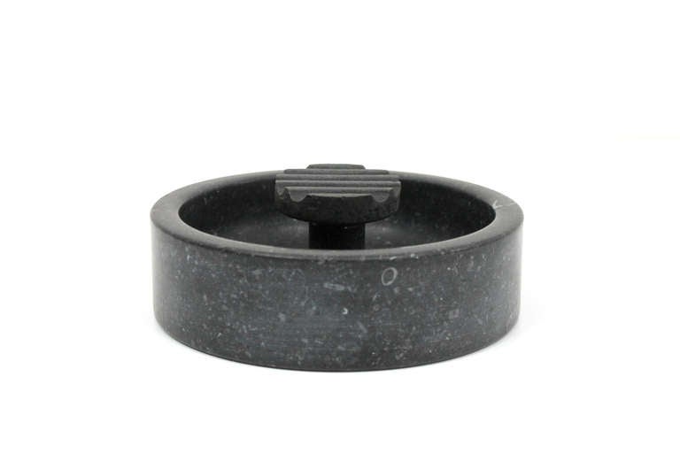 Mid-Century Modern Italian Black Marble Catch All Bowl