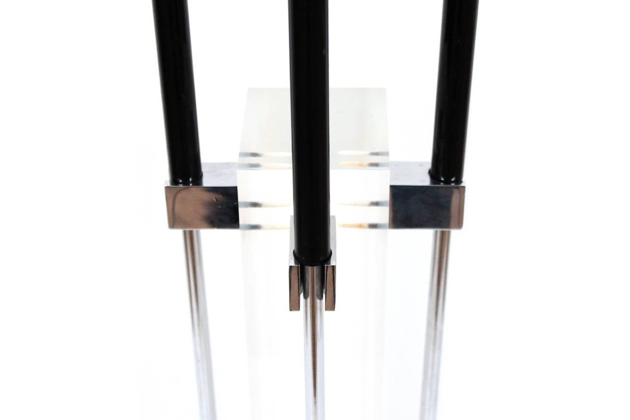 Acrylic Lucite and Chrome Fireplace Tools
