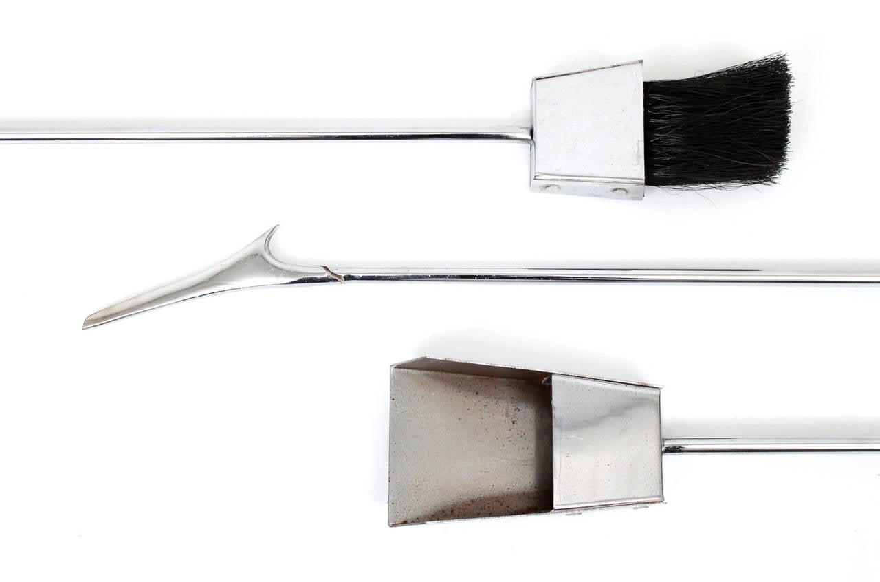 Lucite and Chrome Fireplace Tools 3