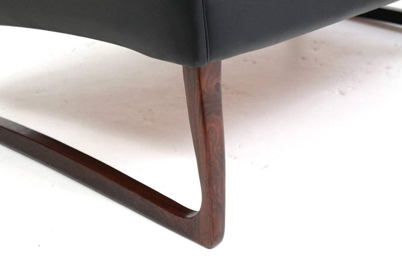 Pair of Rosewood and Leather Settees by Hans Olsen 2