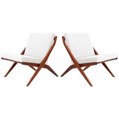 Pair of Scissor Chairs by Folke Ohlsson for Dux