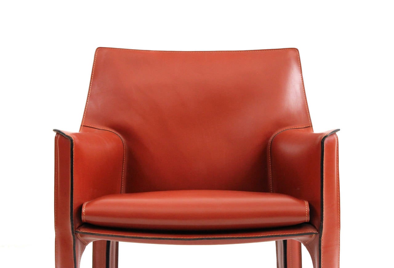 Leather Pair of CAB Lounge Chairs by Mario Bellini for Cassina