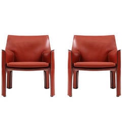 Pair of CAB Lounge Chairs by Mario Bellini for Cassina