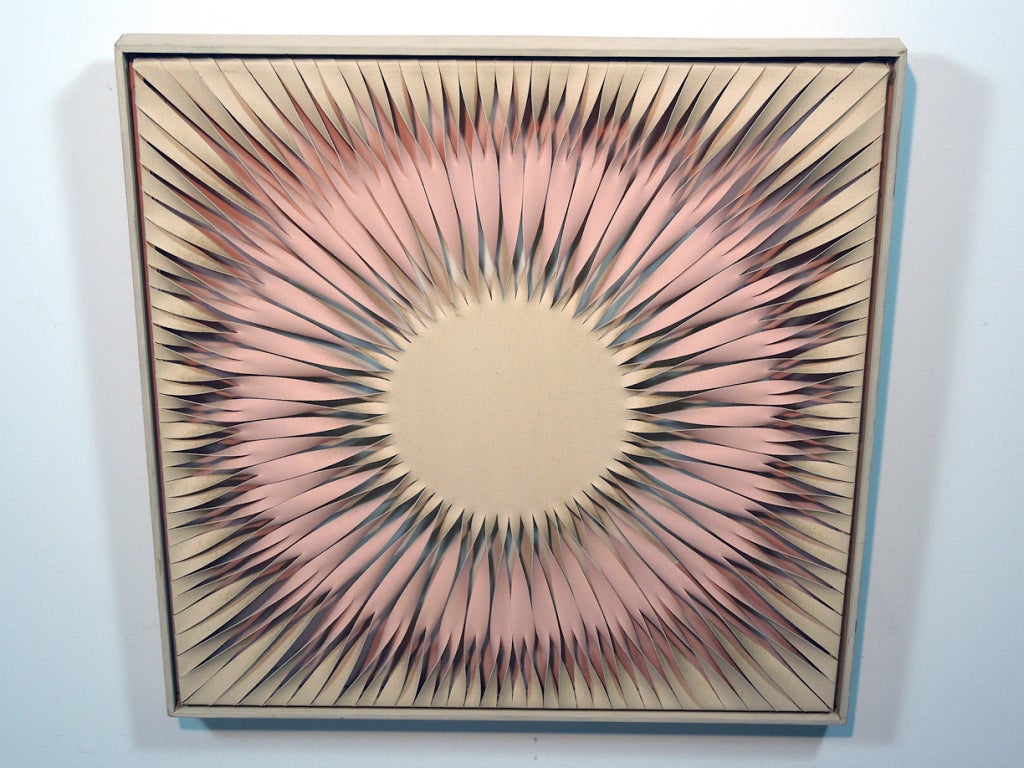 Late 20th Century Janet Folsom Op Art Painting