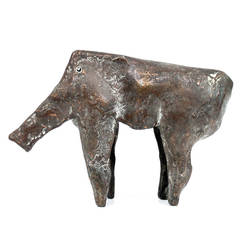 German Modernist Bronze Sculpture “Wildsau” by Liesel Metten