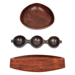 Three Brazilian-Carved Rosewood Bowls