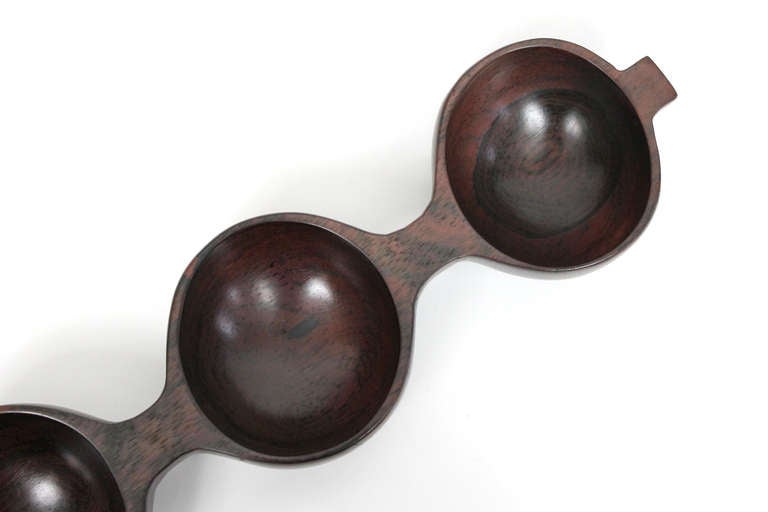 Three Brazilian-Carved Rosewood Bowls 2