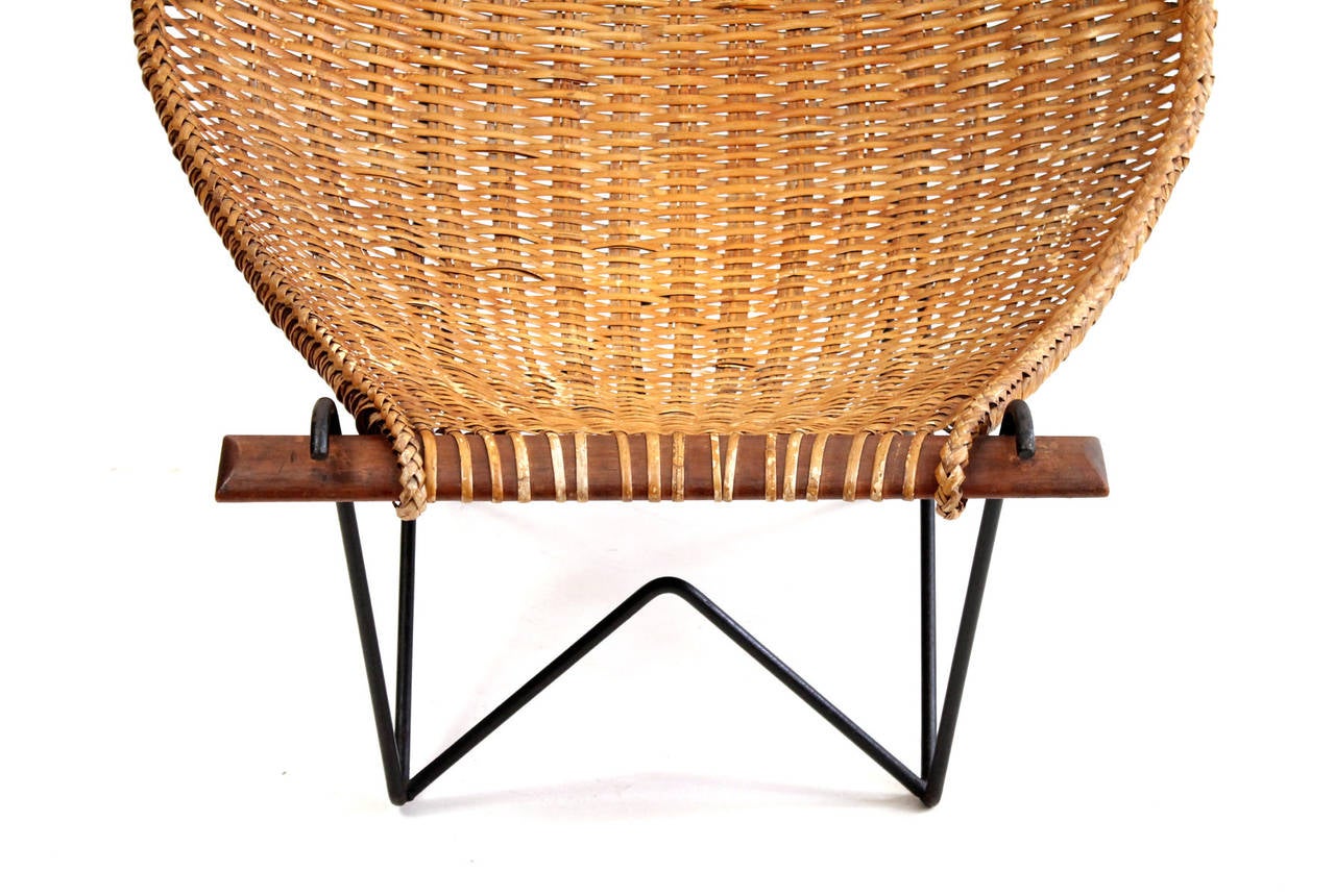 Mid-20th Century John Risley Rattan “Duyan” Lounge Chair