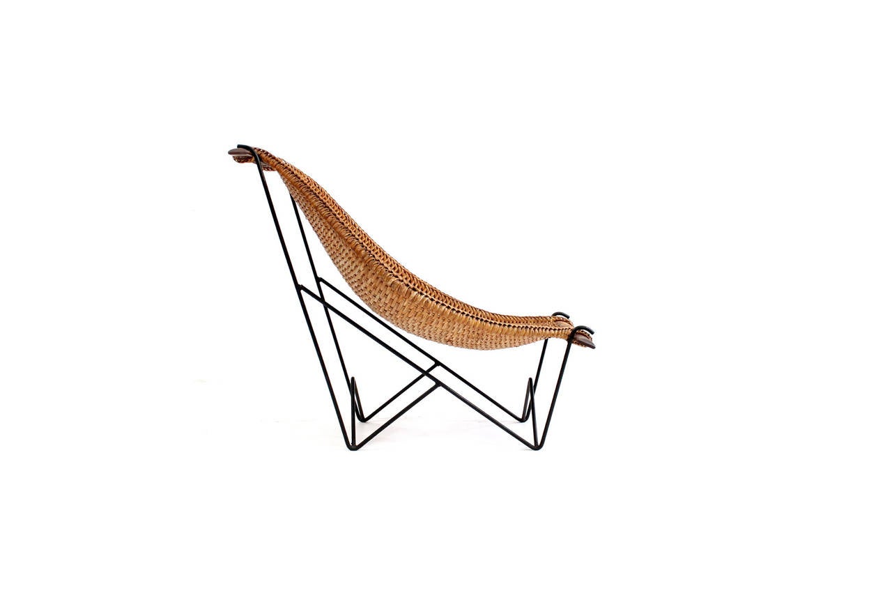 Mid-Century Modern John Risley Rattan “Duyan” Lounge Chair