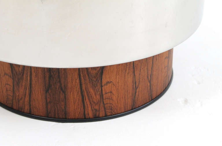 Pair of Tree Sized Rosewood and Stainless Steel Planters 2