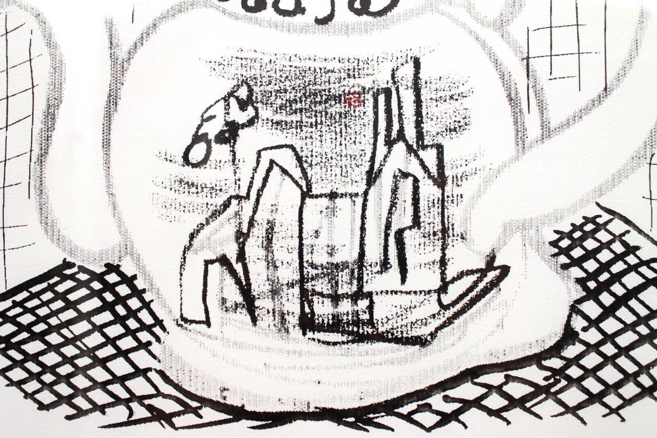 Great Britain (UK) David Hockney Fax Drawing, circa 1988, 