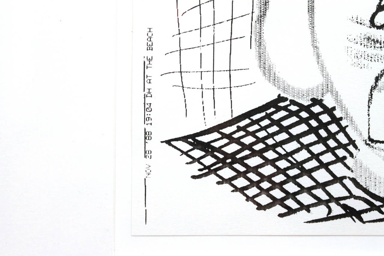 David Hockney Fax Drawing, circa 1988, 