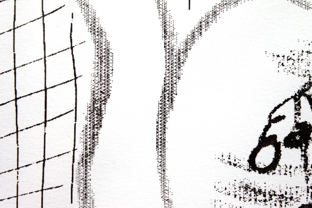 Late 20th Century David Hockney Fax Drawing, circa 1988, 