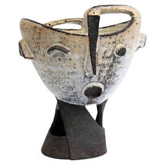 French Ceramic Double-Sided Head Vessel
