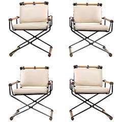 Vintage Four Campaign Chairs by Cleo Baldon