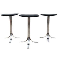 Vintage Scandinavian Steel Barstools