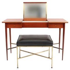 Paul McCobb Calvin Collection Lift-Top Vanity with Bench